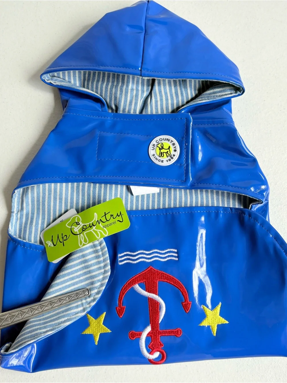 New Up Country Mark & Graham dog rain slicker coat blue raincoat small breed NWT